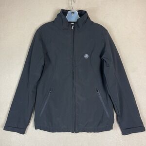 BMW Jacket mens M Black Full Zip‎ Soft Shell Zip Pockets Mock Neck Regular Fit